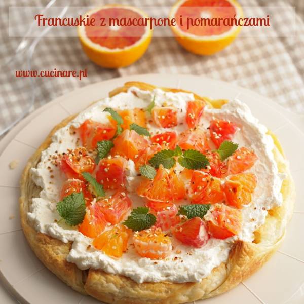 Ciasto francuskie z mascarpone i pomarańczami