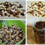 Domowa granola z orzechami, rodzynkami i żurawiną