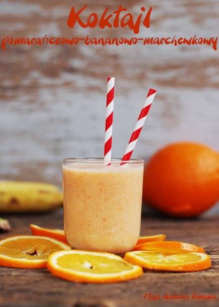 Koktajl pomarańczowo-bananowo-marchewkowy