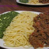 Spaghetti ze szpinakiem i wołowiną- Viva l’Italia