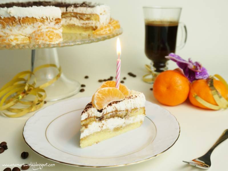 Torcik tiramisu na bazie serka mascarpone i bitej śmietany (bez jajek)