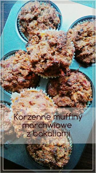 Korzenne muffiny marchwiowe z bakaliami/ bez cukru