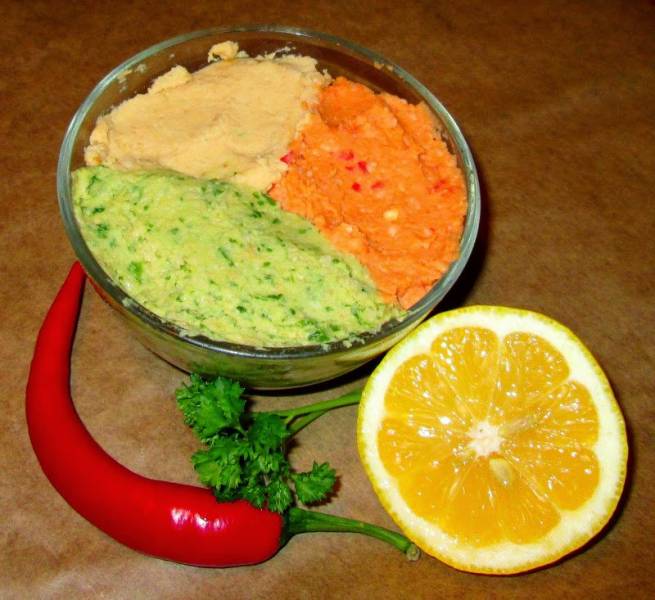 Hummus w trzech kolorach