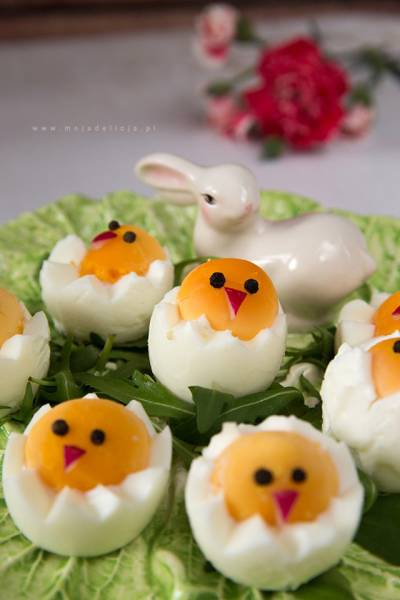 Wielkanocne kurczaki z jajek