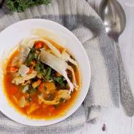 Włoska zupa z kurczakiem, pieczonym czosnkiem i parmezanem / Italian chicken, roasted garlic and parmesan soup