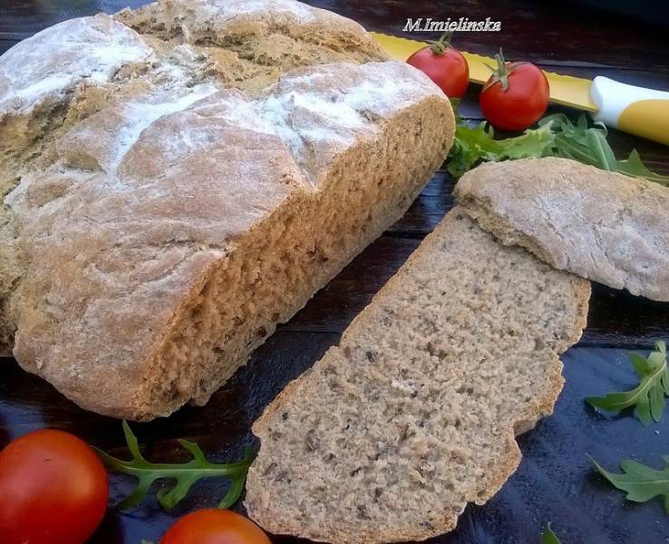 chleb pszenno-żytni z siemieniem (na drożdżach)