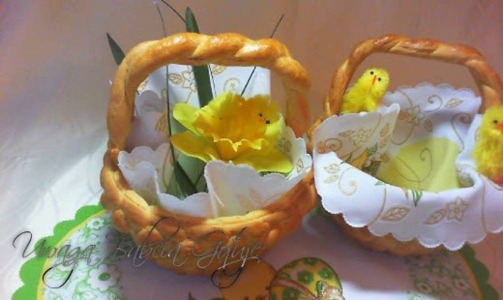 Koszyczek Wielkanocny z Ciasta Drożdżowego