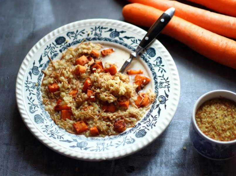 Kasza bulgur z pieczoną marchewką