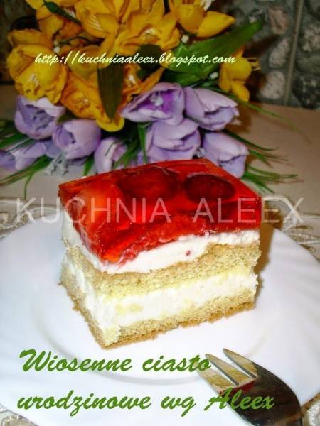 Wiosenne ciasto urodzinowe wg Aleex