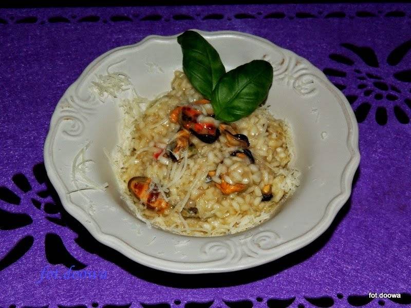 Risotto z grillowanymi małżami