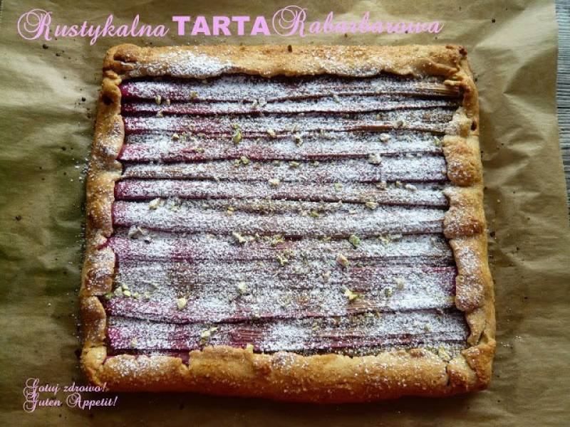 Rustykalna tarta orzechowo - rabarbarowa