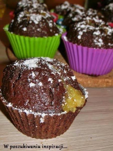 Muffiny kakaowe z cytrynowym nadzieniem