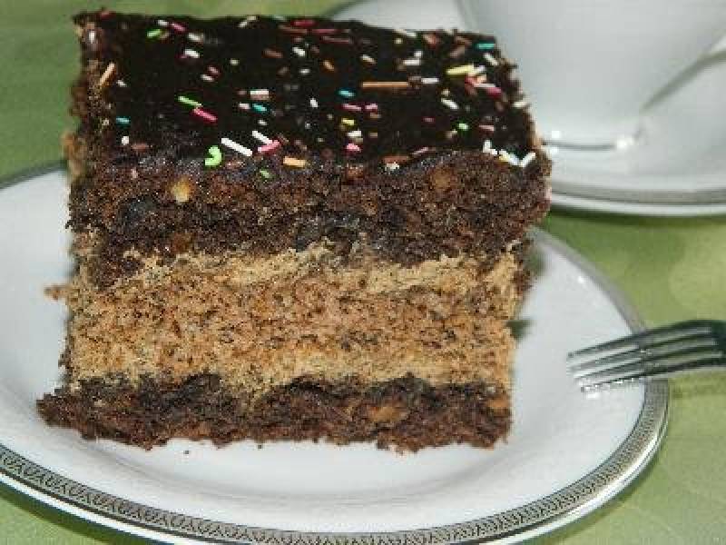 Ciasto makowo-orzechowe z masą kawową