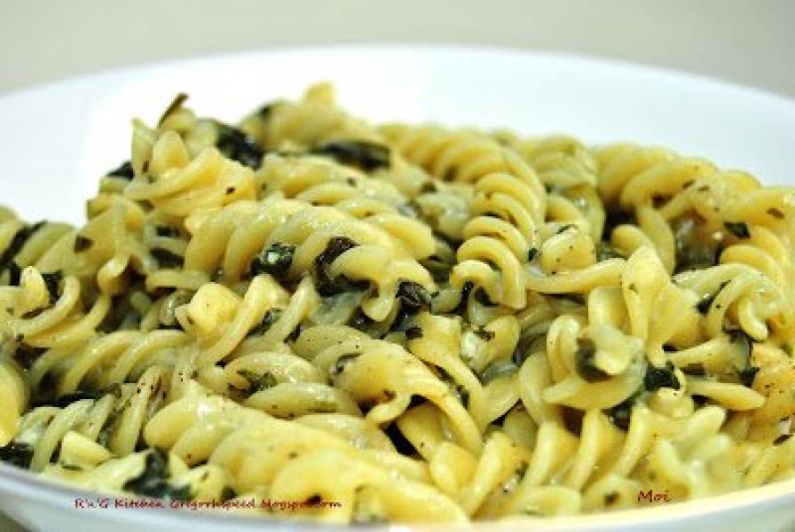 Fusilli ze szpinakiem