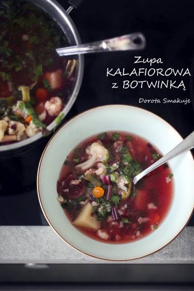 Zupa kalafiorowa z botwinką