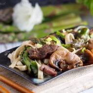 Łatwy stek teriyaki z grzybami i szparagami / Easy teriyaki steak with mushrooms and asparagus
