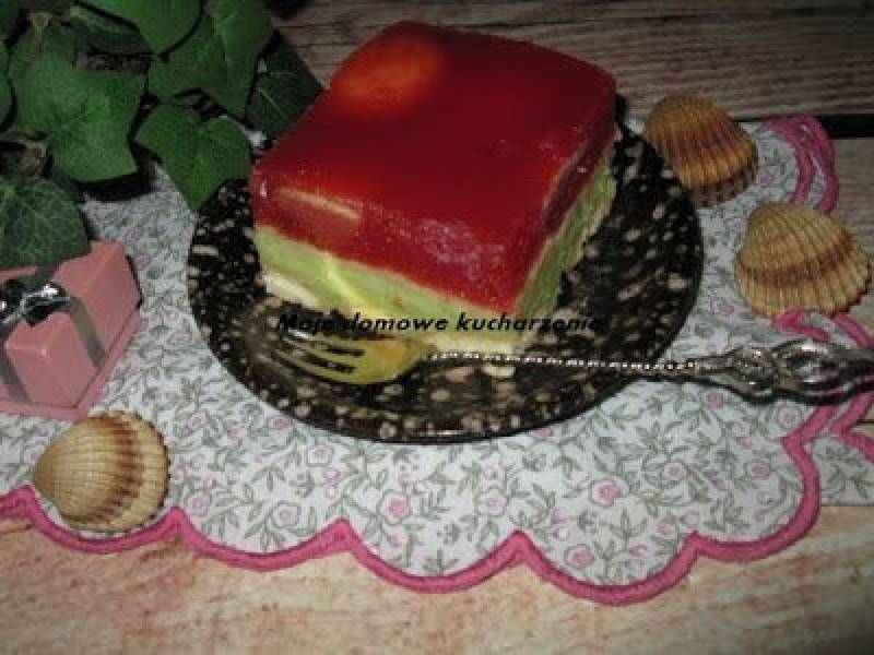Arbuzowo -miętowe ciasto bez pieczenia