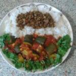 Arabskie mnezele z cukinii, soczewica po egipsku + ryż jaśminowy