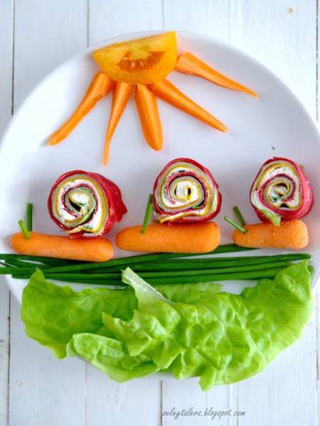 Marwitkowe ślimaki naleśnikowe - zdrowy lunch kids