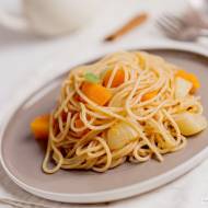 Spaghetti z dynią i gruszkami