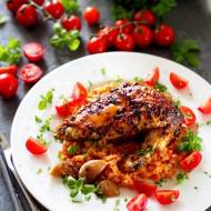Kurczak pieczony z pomidorowym ryżem i ziołami toskańskimi