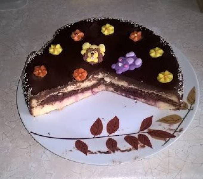 Sernik w czekoladzie - tort na roczek córeczki