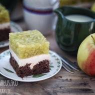 Ciasto z kremem i galaretką -  Zielone Jabłuszko
