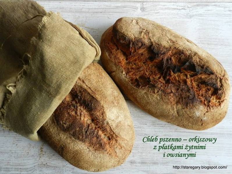Chleb pszenno – orkiszowy z płatkami żytnimi i owsianymi - grudniowa piekarnia