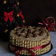 Tort kakaowo- wiśniowy z rurkami
