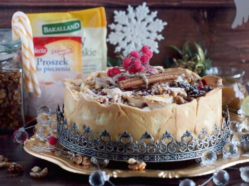 Ciasto z jabłkami, żurawiną i korzennym karmelem / Apple and cranberry pie with gingerbread caramel