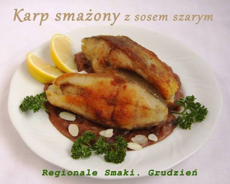 Karp smażony z sosem szarym