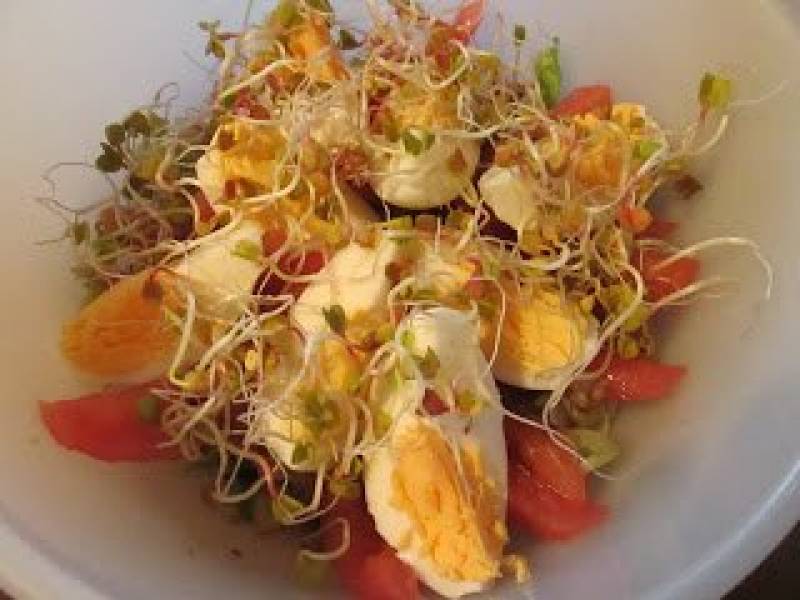 Lunchbox - dietetyczna sałatka z łososiem i jajkiem