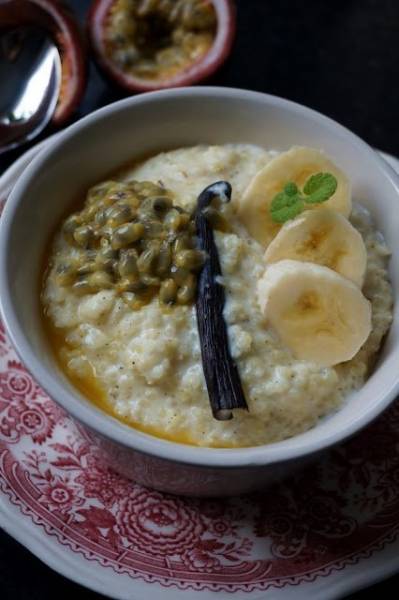 Waniliowa jaglanka z bananem i marakują