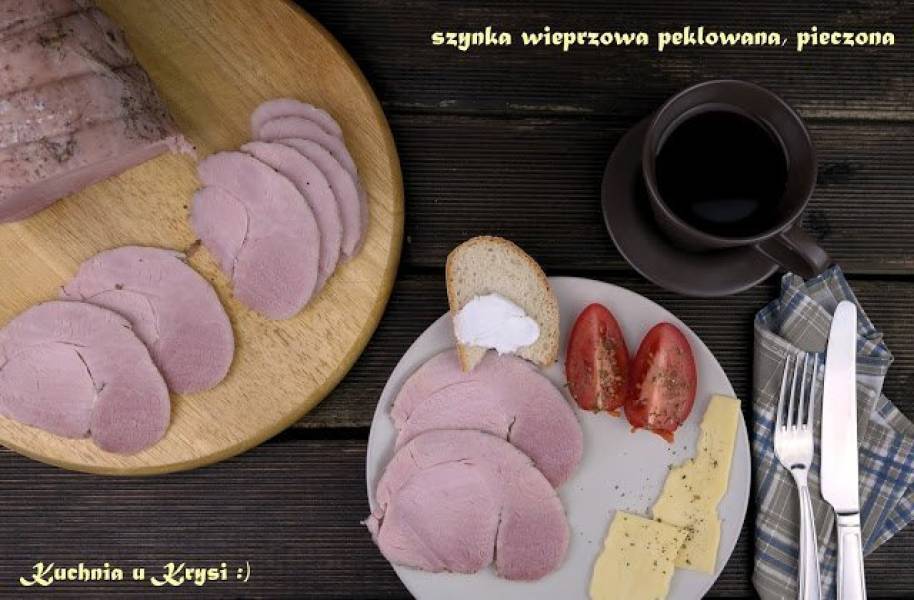 Szynka wieprzowa (kulka) peklowana,  pieczona w piekarniku