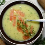 Niecodzienna kartoflanka – zupa krem z ziemniaków i porów, z wędzonym łososiem