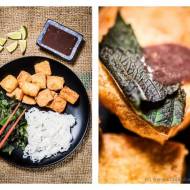 Tofu z makaronem bun, ziołami i sosem z pasty krewetkowej (Bun Dau Mam Tom)