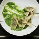 “Just go for it” portobello-spinach Wontons