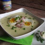Zupa - krem chrzanowy z jajkiem i polędwicą
