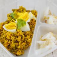 Kedgeree z wędzonym halibutem