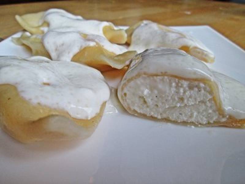 Pierogi z białym serem na słodko