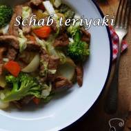 Smażony schab teriyaki z warzywami