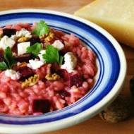 Różowe risotto.