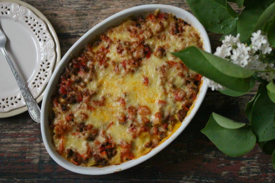 Zapiekanka bolońska (lasagne dla leniwych).