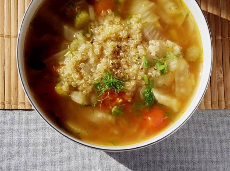 Zupa z fenkułu z quinoą (bez glutenu, bez laktozy, wegańska)