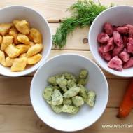 Kolorowe kopytka z warzywami, czyli obiad dla dzieci