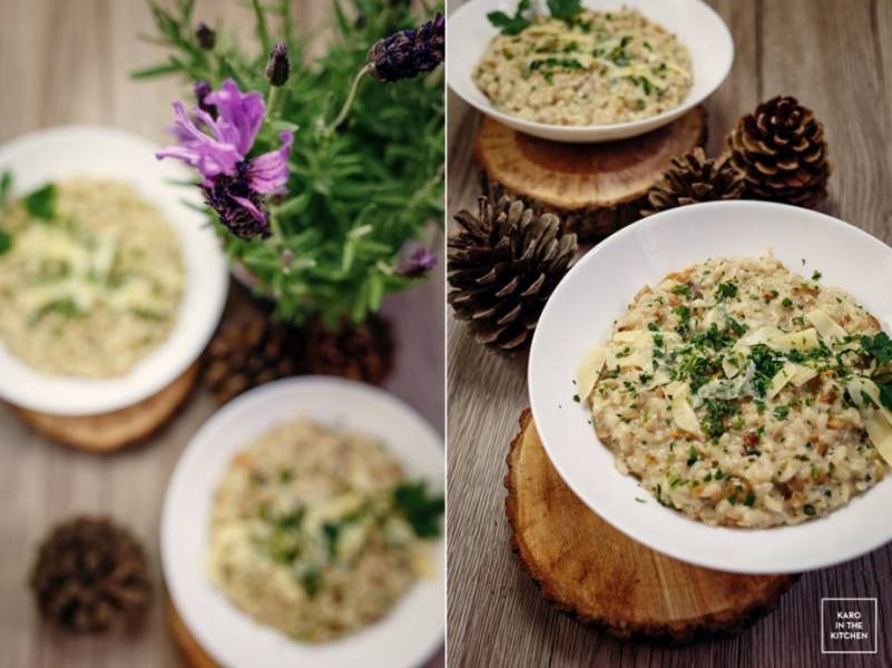 Risotto z kurkami i z boczkiem