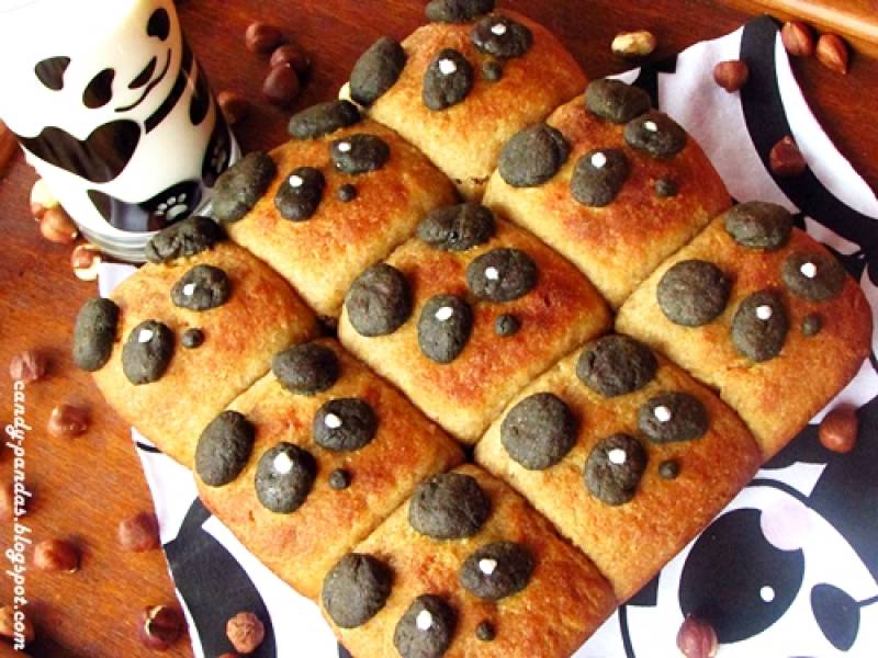 Orkiszowo-żytnie bułeczki pandy z czekoladowym nadzieniem (bez laktozy, cukru białego)