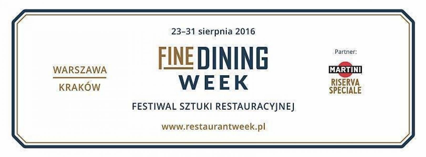 23-31 SIERPNIA – FESTIWAL FINE DINING WEEK – KRAKÓW I WARSZAWA