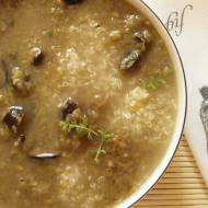 Zupa porowo-grzybowa z quinoą
