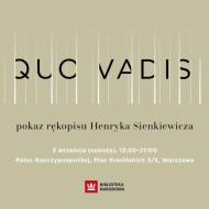 „Quo vadis” Henryka Sienkiewicza – pokaz rękopisu – informacja prasowa